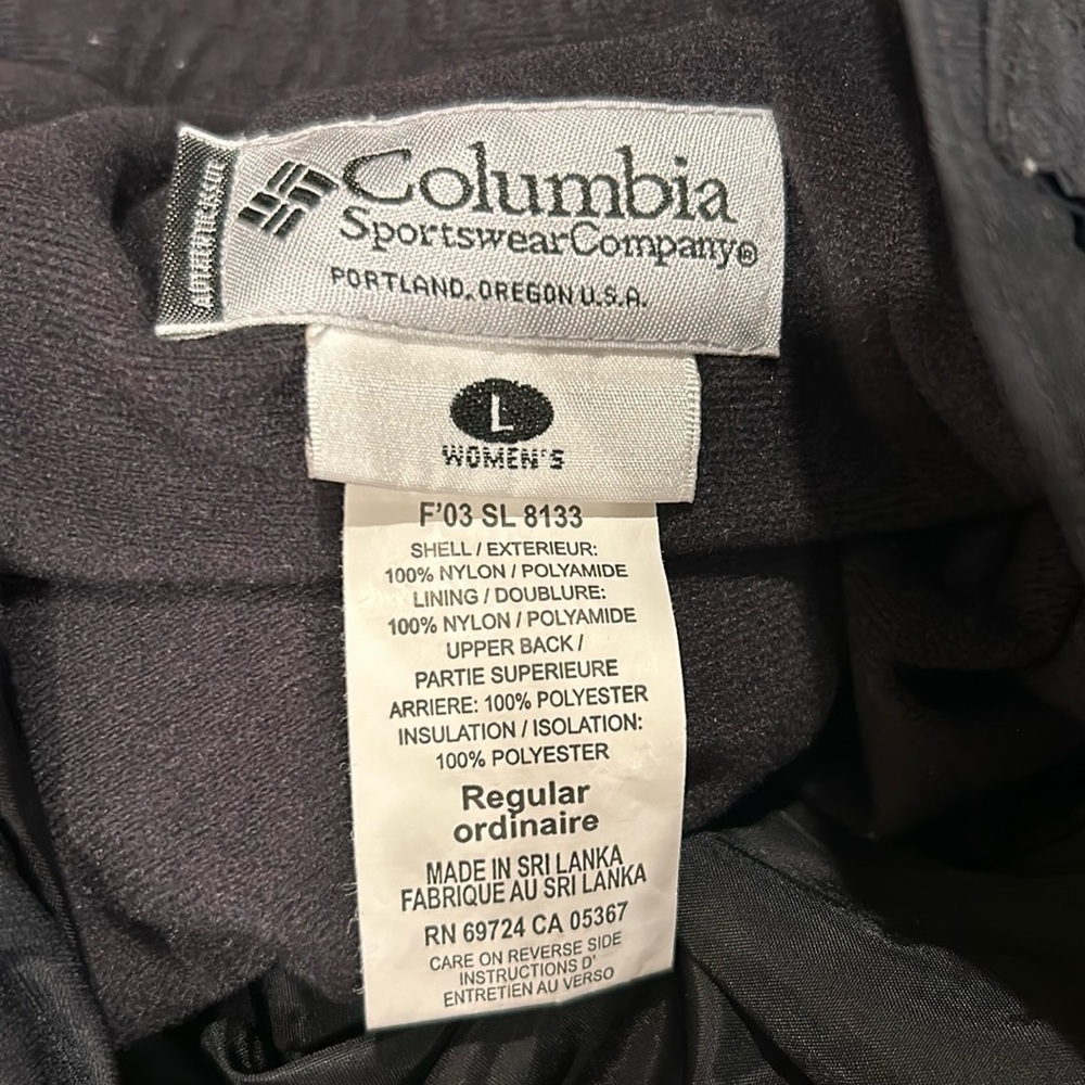 Columbia women’s ski pants size large